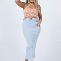 Roselle Midi Skirt Blue