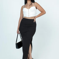 Oscar Split Maxi Skirt Black