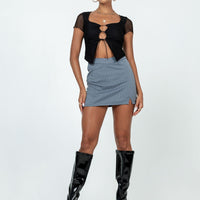 Jarden Mini Skirt Grey Pinstripe