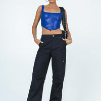 Fallout Mid Rise Cargo Pants Black