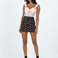 Selby Mini Skirt Black Floral