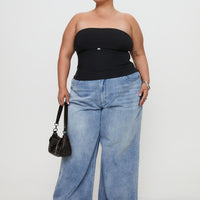 Naylor Mid Rise Wide Leg Jeans Light Wash Denim Curve