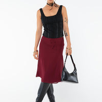 Delvie Midi Skirt Burgundy
