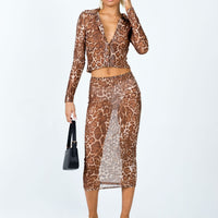 Anything For Love Midi Skirt Leopard