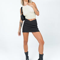 Easton V Front Mini Skirt Black