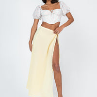 Tie Breaker Maxi Skirt Yellow