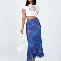 Starry Midi Skirt Blue