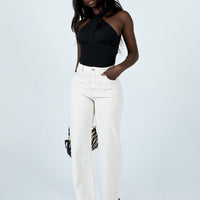 Mamaia Straight Leg Denim Jeans Cream