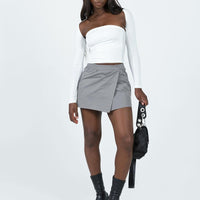 Not Going Home Mini Skirt Grey