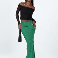 Oscar Maxi Skirt Dark Green