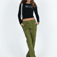 Mawson Bootleg Cargo Pant Green