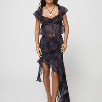 Kelber Maxi Skirt Purple / Multi