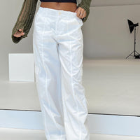 Moxam Low Rise Utility Cargo Pants White