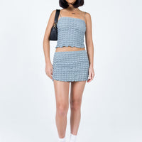 Popcorn Dream Mini Skirt Blue