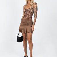 Wilcox Mini Skirt Brown