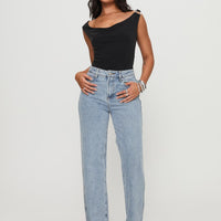 Karlina High Rise Straight Leg Jean Light Wash