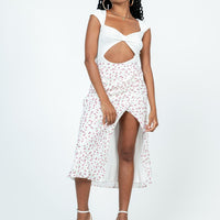 Mabel Midi Skirt White Floral