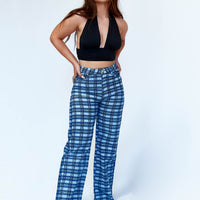 Alice Wide Leg Check Jeans Denim