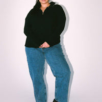 Holly Asymmetric Straight Leg Jean Denim Curve