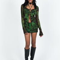 JGR & STN Thorne Low Rise Mini Skirt Green