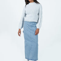 The Ragged Priest Carpenter Maxi Skirt Mid Blue
