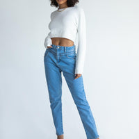 Leila Yolk Mom Denim Jeans
