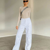 Saffie Wide Leg Jeans White Denim