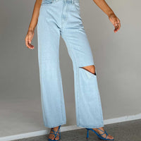 Sevina Wide Leg Denim Jeans Light Wash