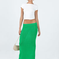 Belle Knit Maxi Skirt Apple Green
