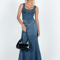 Wyoming Midi Skirt Blue Denim