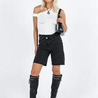 Xena Long Denim Shorts Black