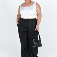 Archer Pants Pinstripe Black Curve
