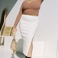 Tanna Midi Skirt Cream Curve