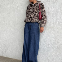 Naylor Mid Rise Wide Leg Jeans Mid Blue Denim