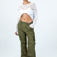 Paisley Tattoo Cargo Pants Khaki
