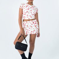 Bold Move Mini Skirt White Floral