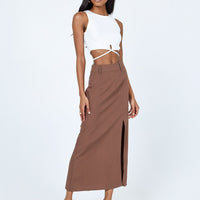 Siana Maxi Skirt Brown