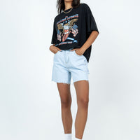 Charlton Rip Denim Shorts Denim Light Wash