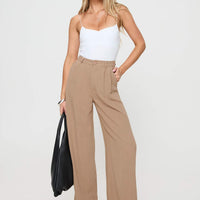 Brenda Linen Blend Pants Beige