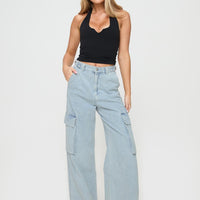 Handler Cargo Jeans Light Wash Denim