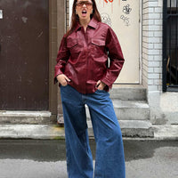 Ramos Low Rise Wide Leg Jeans Mid Blue Wash