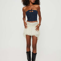 Ayra Lace Mini Skirt Cream Petite