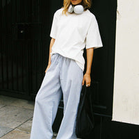 Holiday Tie Front Pant Blue/ White Stripe