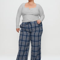 In The Morning Sleep Pant Blue Check Curve