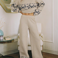 Alpine Knit Pants Cream / Blue