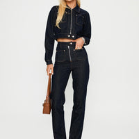 Stallion High Rise Straight Leg Jeans Indigo