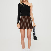 Selby Mini Skirt Brown Polka Dot