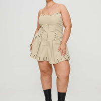 Alinzia Eyelet Skort Beige Curve