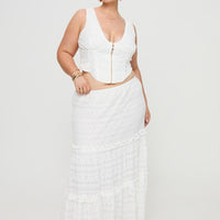 Buttacupe Lace Maxi Skirt White Curve