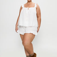 Santabelle Frill Shorts White Curve